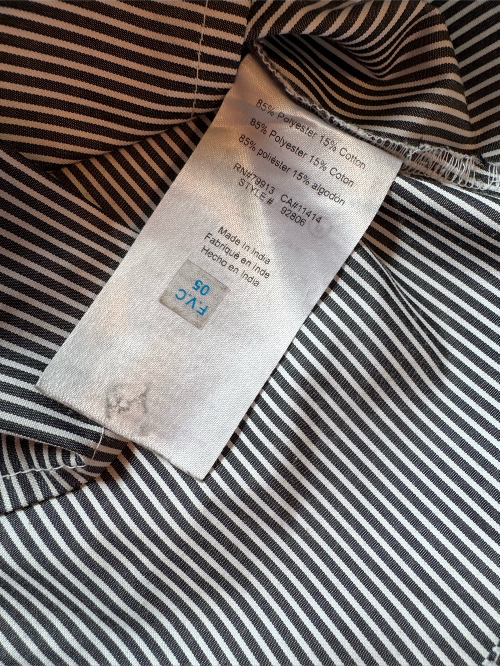 NWOT Motherhood Maternity Navy Blue & White Striped Wrap Blouse Medium - Picture 7 of 8